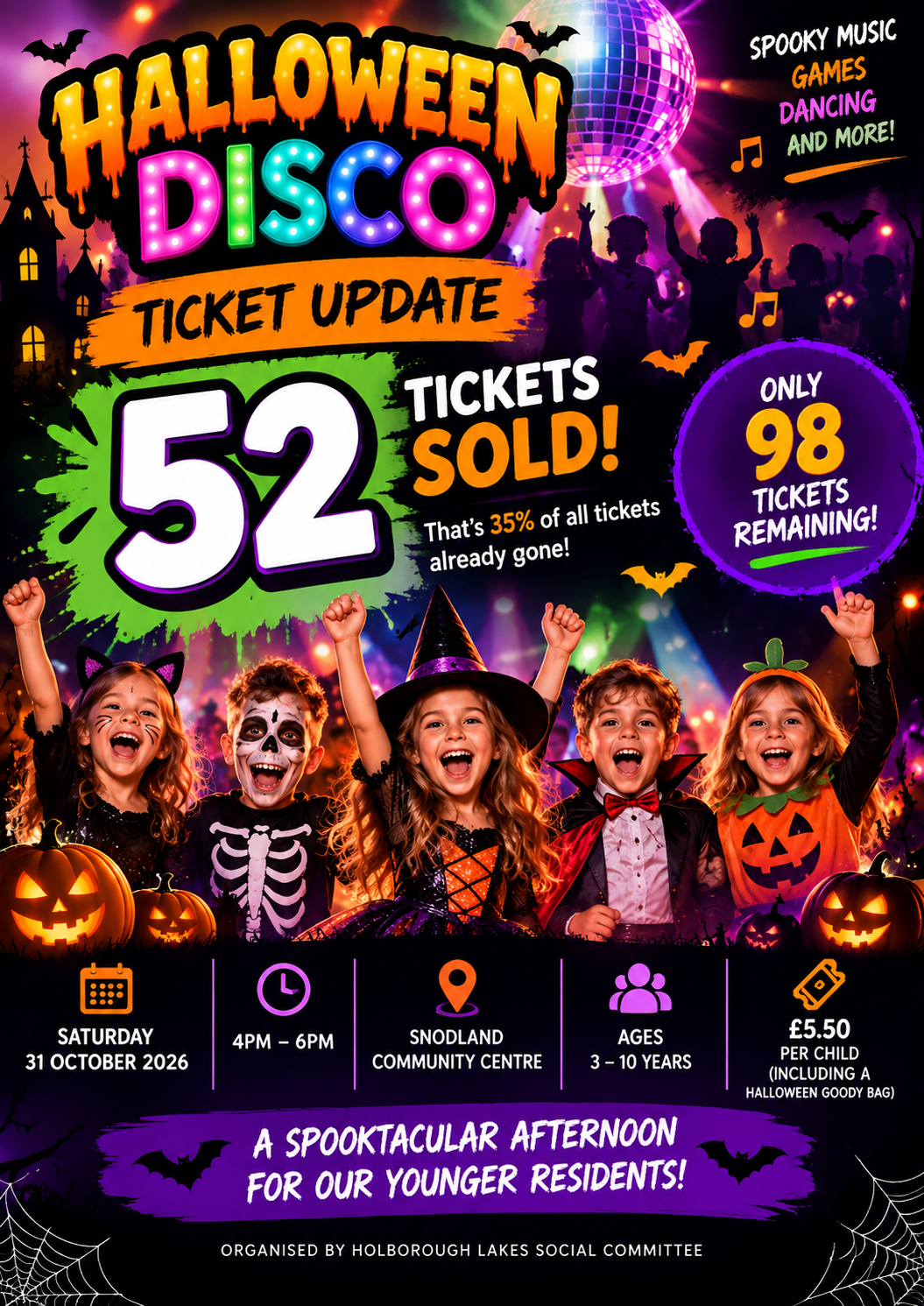 🎃 Halloween Disco – Over a Third of Tickets Gone!